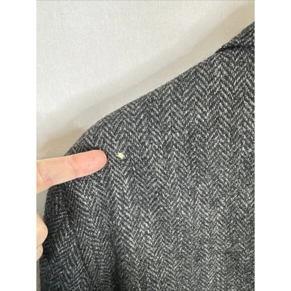 Vintage Harris Tweed Wool Hudson’s Bay Blazer Men 44L Tall Gray Herringbone - Picture 5 of 11